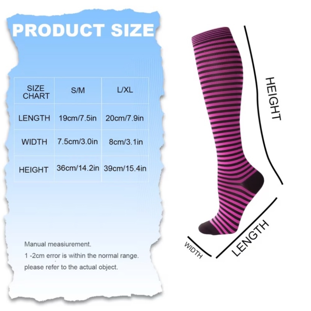 🆕 8 Pairs Knee High Compression Assorted Pattern… - image 3